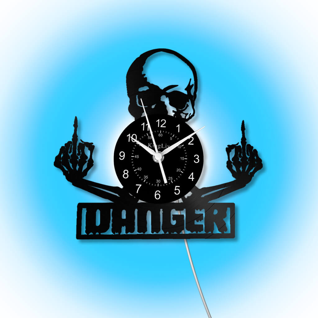 LED Vinyl Wall Clock | Skull | 0203WPB