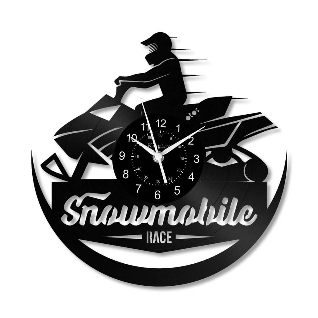 LED Vinyl Wall Clock | Snowmobile | 12'' | 0279WPB