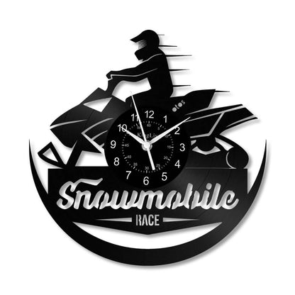 LED Vinyl Wall Clock | Snowmobile | 12'' | 0279WPB