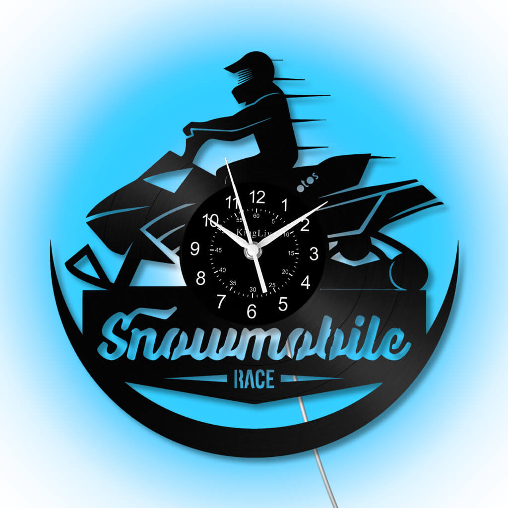 LED Vinyl Wall Clock | Snowmobile | 12'' | 0279WPB