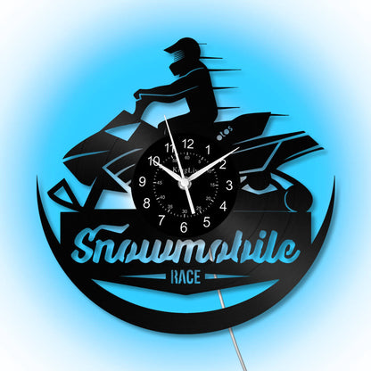 LED Vinyl Wall Clock | Snowmobile | 12'' | 0279WPB