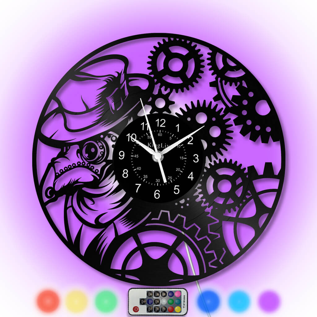 LED Vinyl Wall Clock | Steampunk | 12'' | 0303WPB