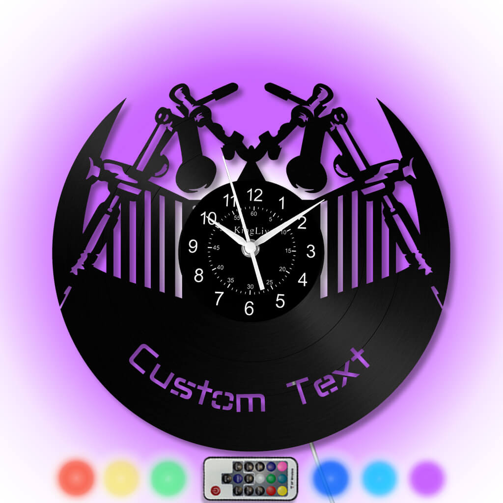 LED Vinyl Wall Clock | Tattoo Shop Name | 12'' | 0308WPB