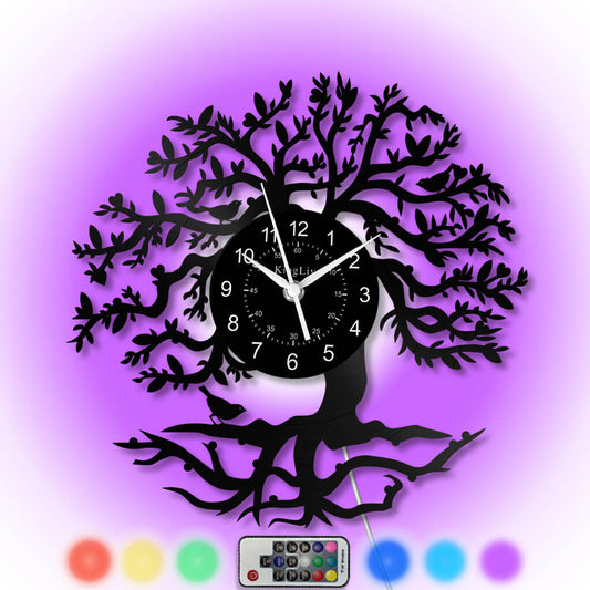 LED Vinyl Wall Clock | Tree of Life | 12'' | 0273WPB