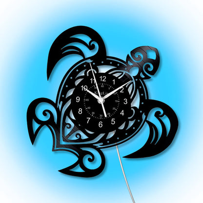 LED Vinyl Wall Clock | Turtle | 0112WPB