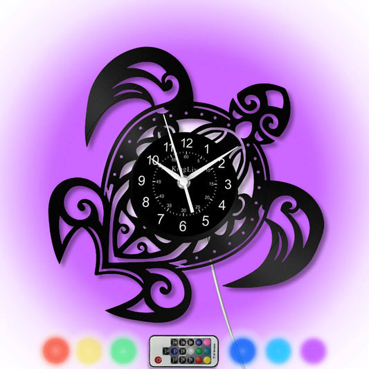 LED Vinyl Wall Clock | Turtle | 0112WPB