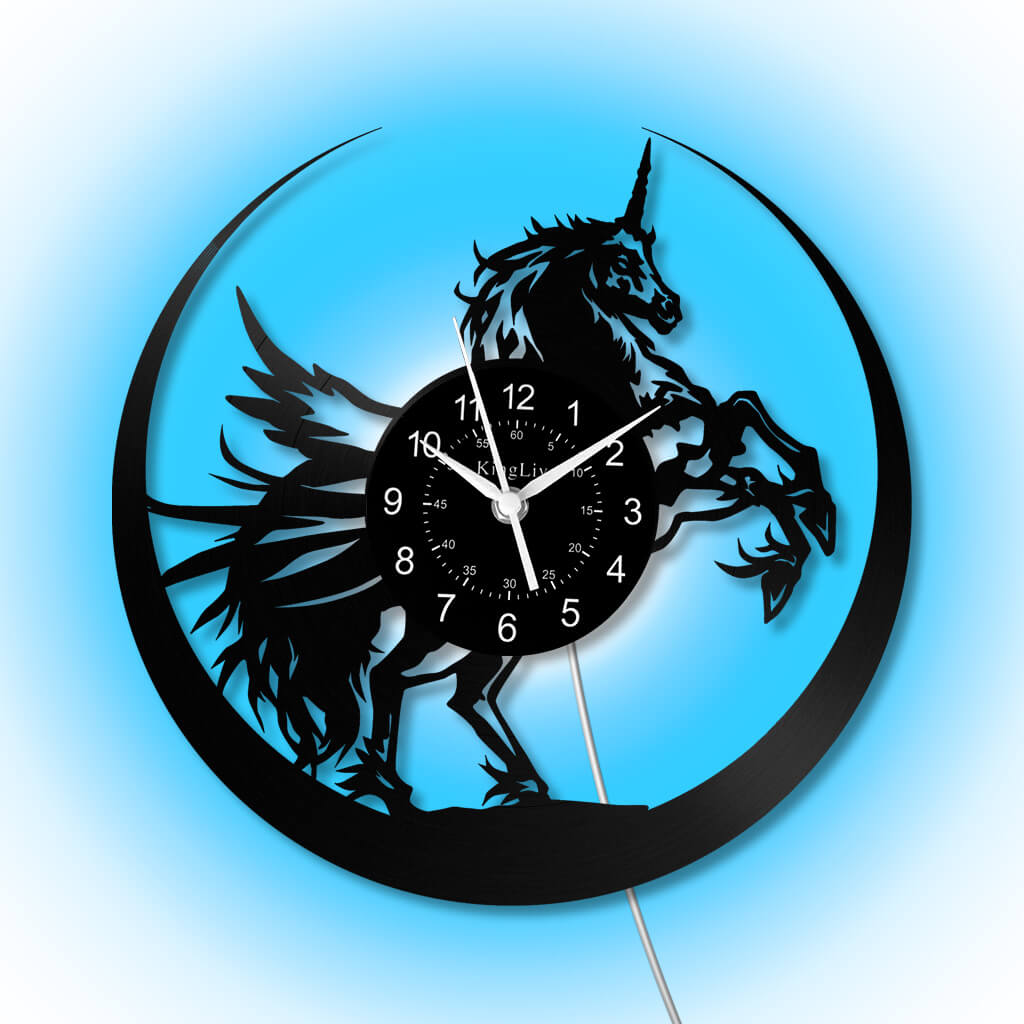 LED Vinyl Wall Clock | Unicorn | 12'' | 0306WPB