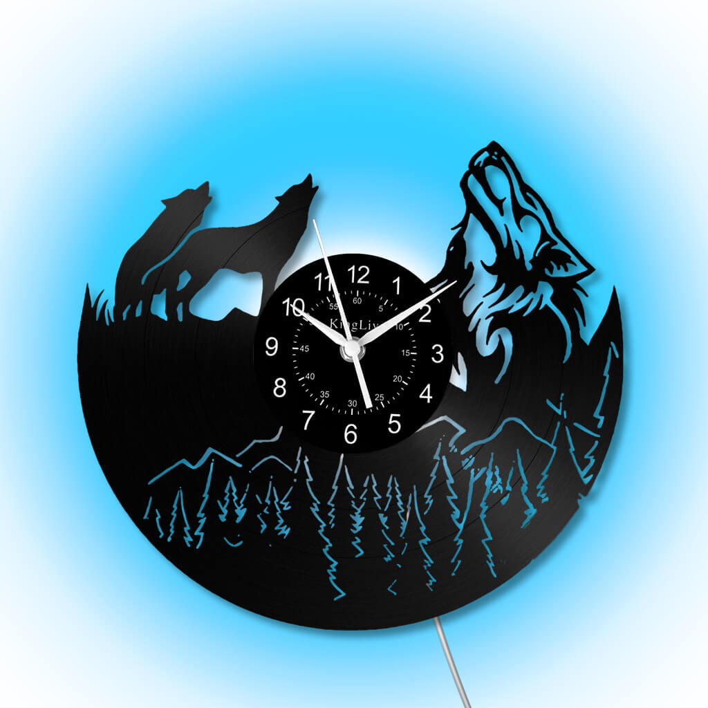 LED Vinyl Wall Clock | Wolf