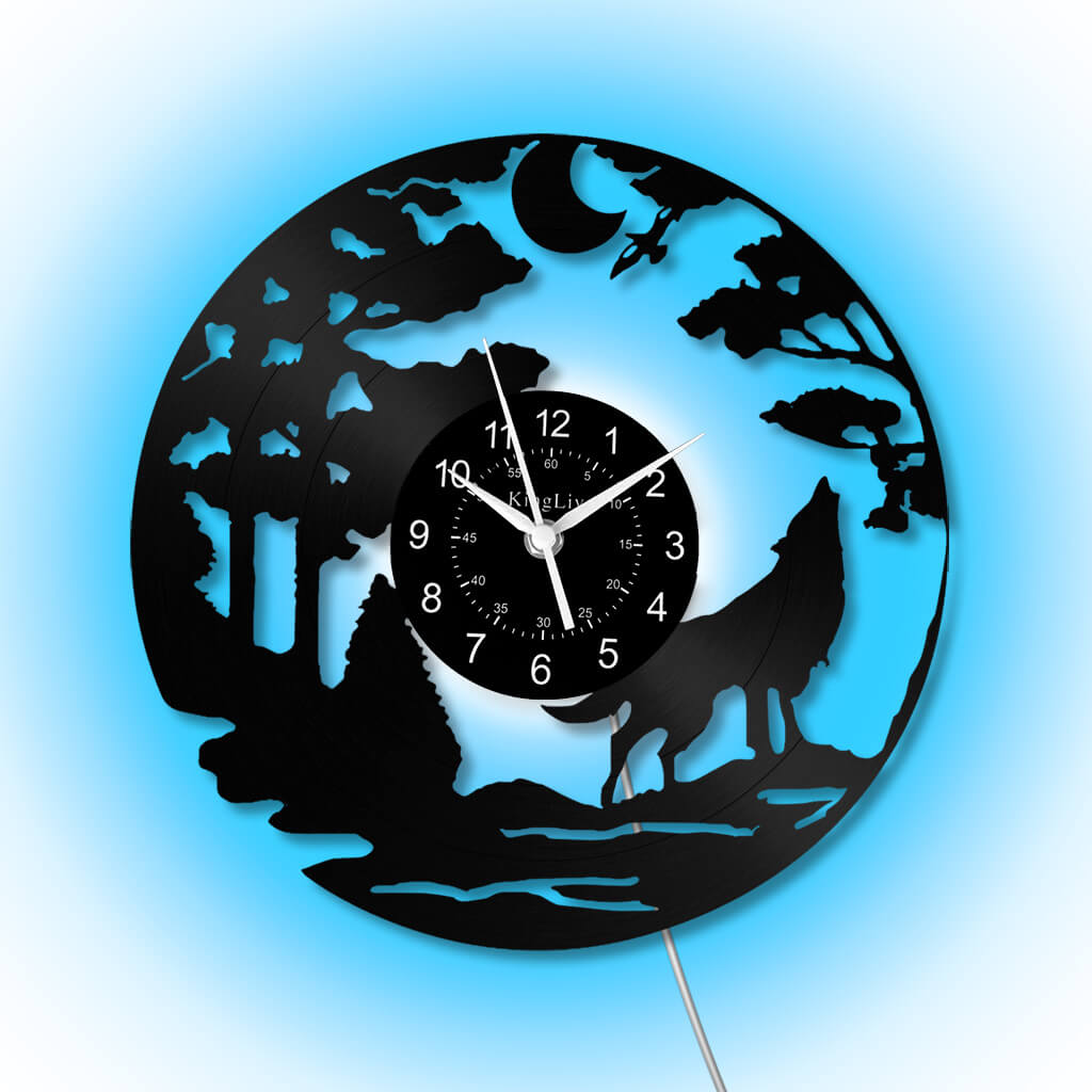 LED Vinyl Wall Clock | Wolf