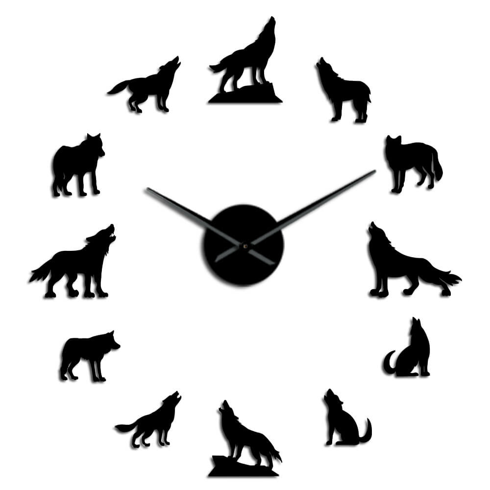 DIY Wall Clock  | Wolf | 19'' - 37'' | AWC018