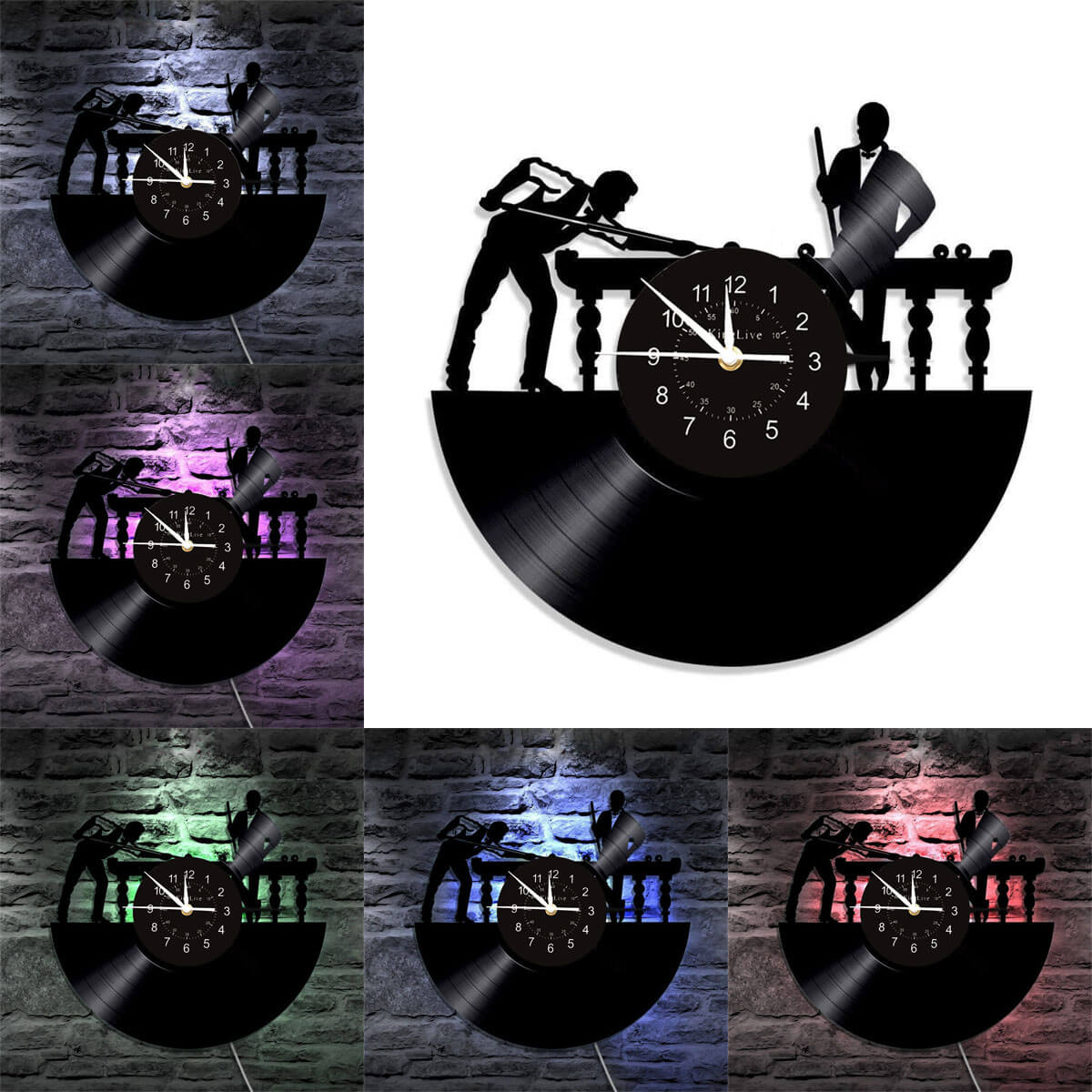 Billiards Led Vinyl Record Wall Clock