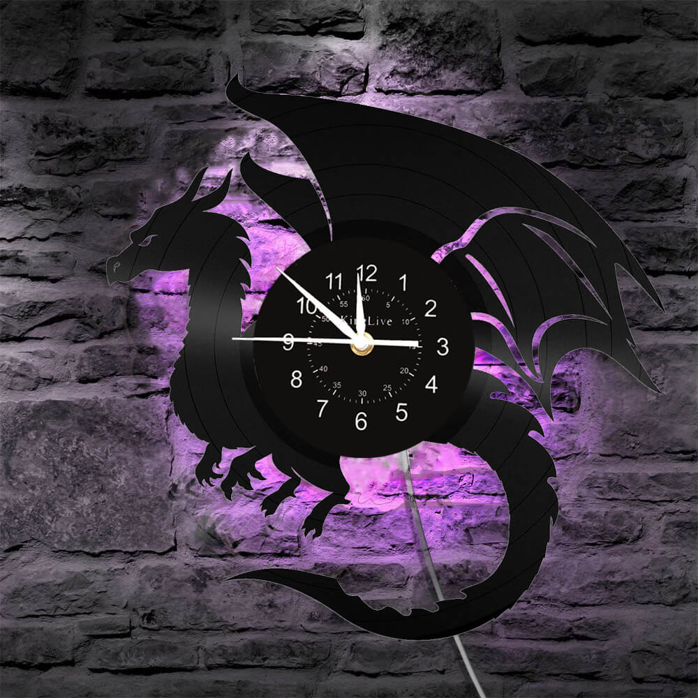 Dragon Led Vinyl Record Wall Clock