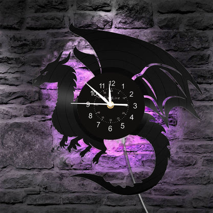 Dragon Led Vinyl Record Wall Clock