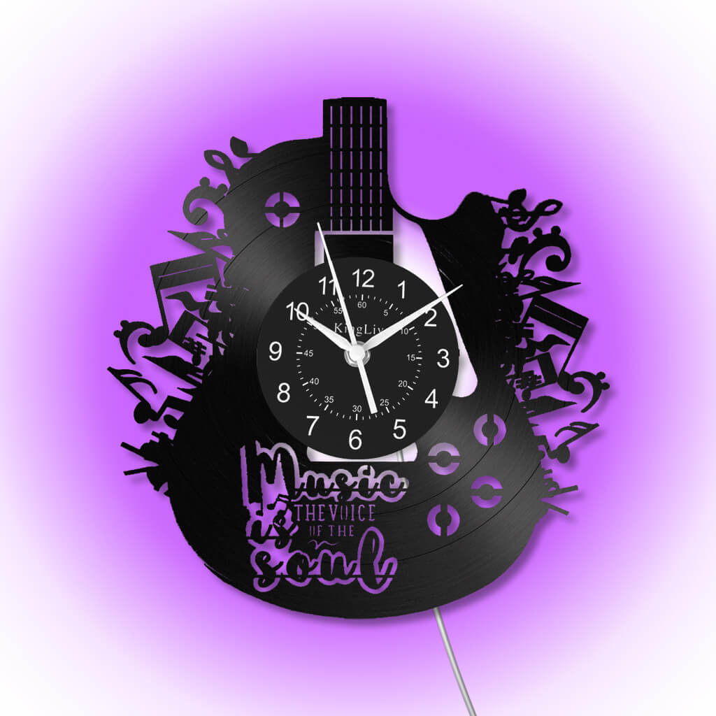 Guitar Led Vinyl Record Wall Clock