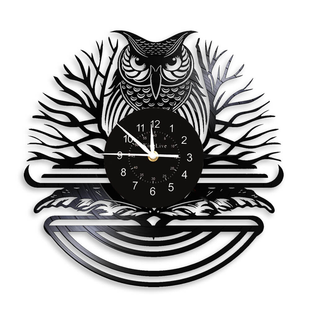 LED Vinyl Wall Clock | Owl | 12'' | 0162WPB