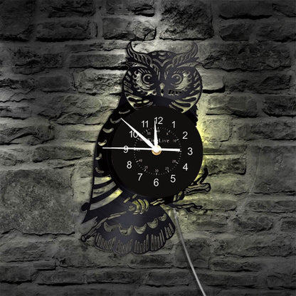 LED Vinyl Wall Clock | Owl | 0099WPBN