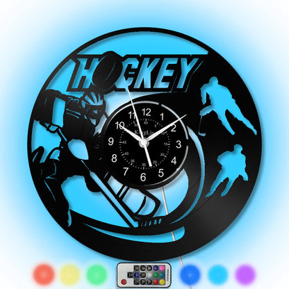 LED Vinyl Wall Clock | Hockey | 12'' | 0163WPB