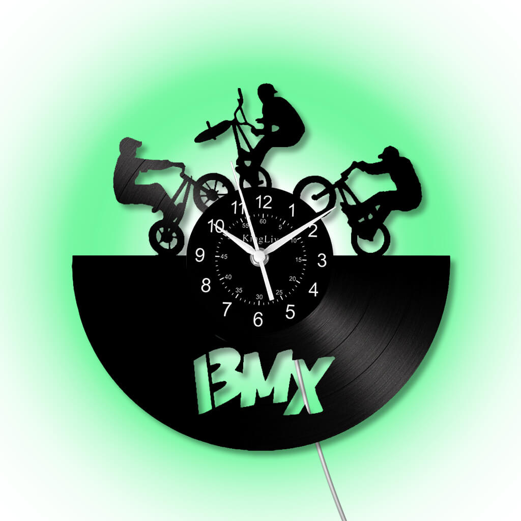 LED Vinyl Wall Clock | BMX Bicycle | 12'' | 0233WPB