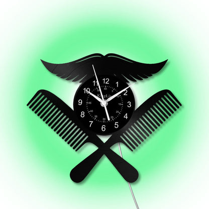 LED Vinyl Wall Clock | Barbershop | 12'' | 0227WPB