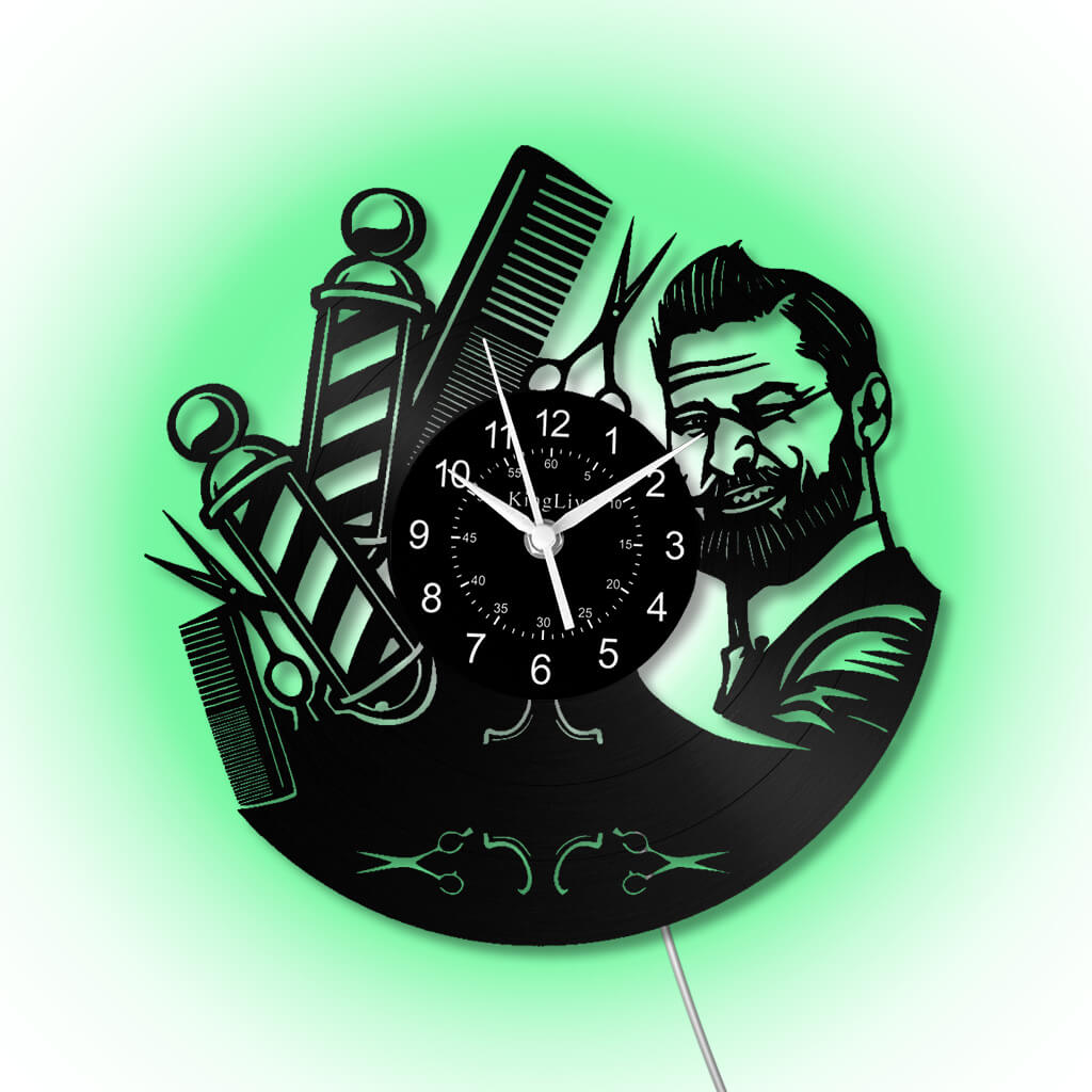 LED Vinyl Wall Clock | Nail Salon | Barber Shop | 12''