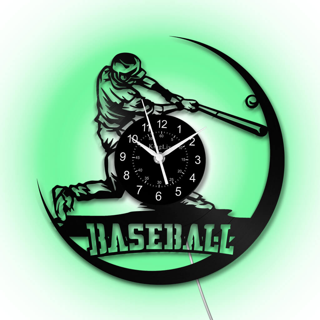 LED Vinyl Wall Clock | Baseball | 12'' | 0223WPB