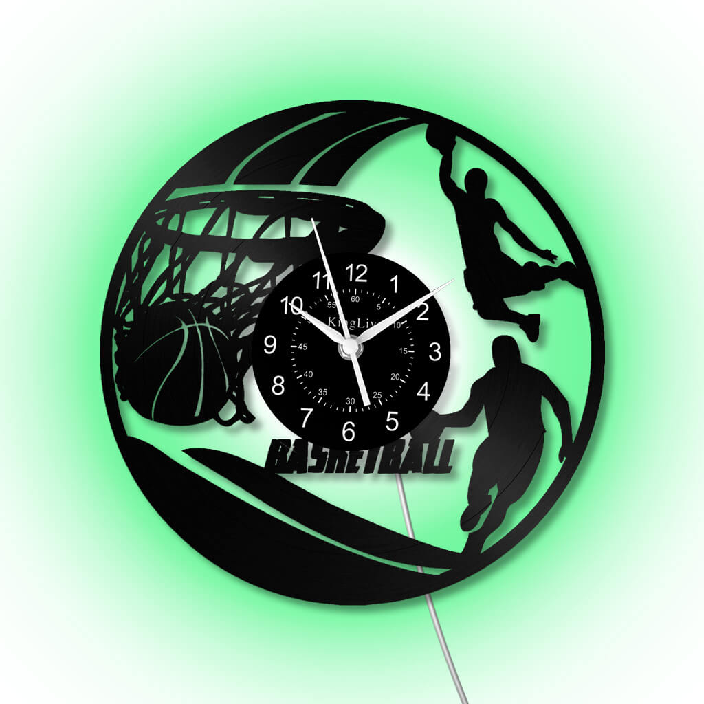 LED Vinyl Wall Clock | Basketball | 12'' | 0268WPB