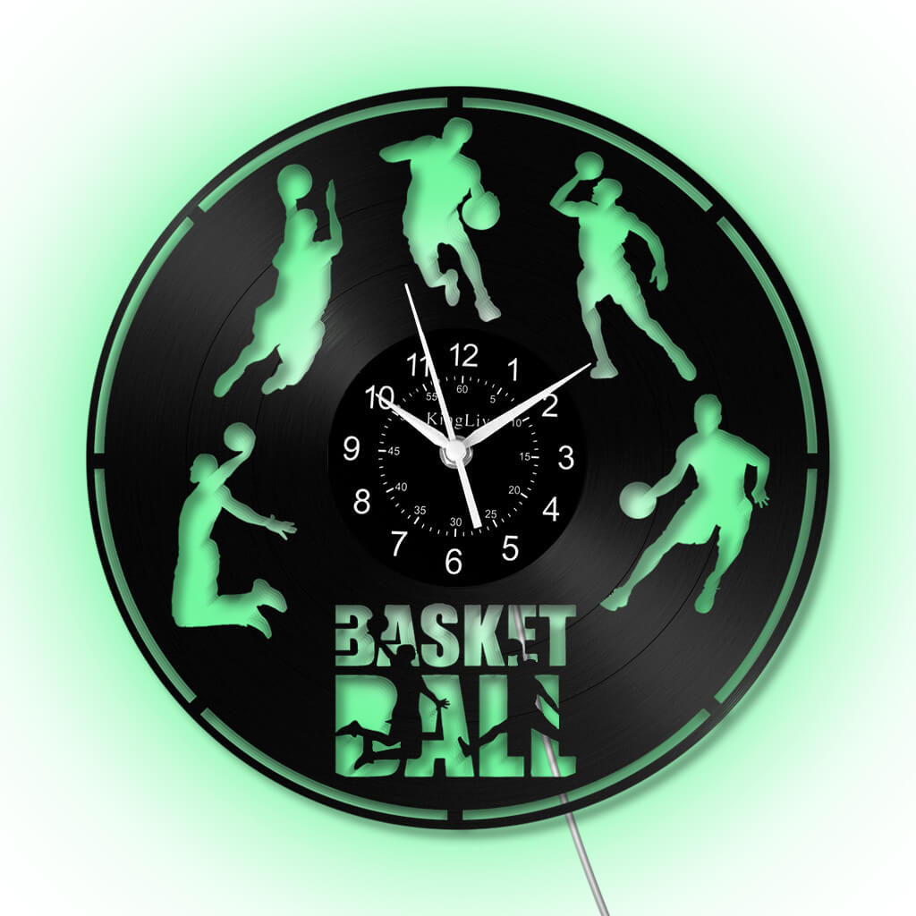 LED Vinyl Wall Clock | Basketball | 12'' | 0222WPB