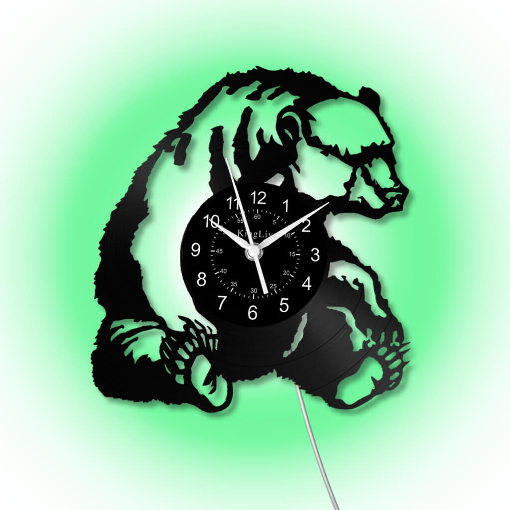 LED Vinyl Wall Clock | Bear | 12'' | 0294WPB