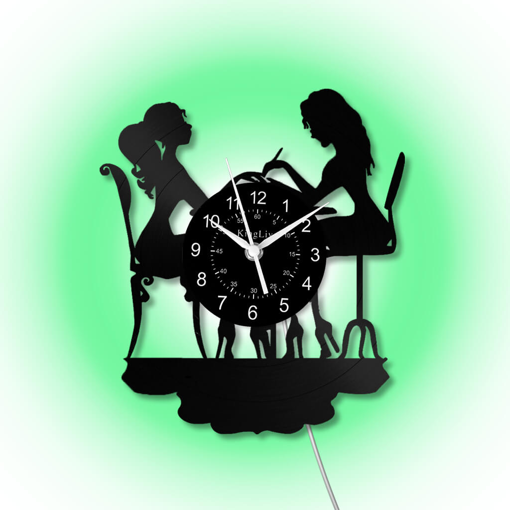 LED Vinyl Wall Clock | Nail Salon | Barber Shop | 12''