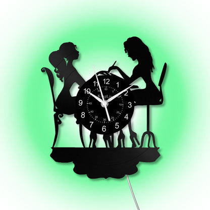 LED Vinyl Wall Clock | Nail Salon | Barber Shop | 12''