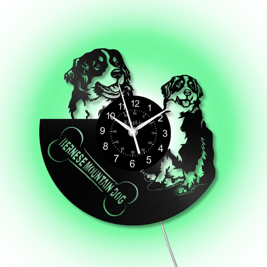 LED Vinyl Wall Clock | Bernese Mountain Dog | 12'' | 0143WPB