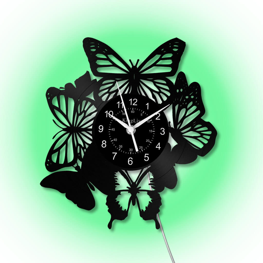 LED Vinyl Wall Clock | Butterfly | 12'' | 0246WPB
