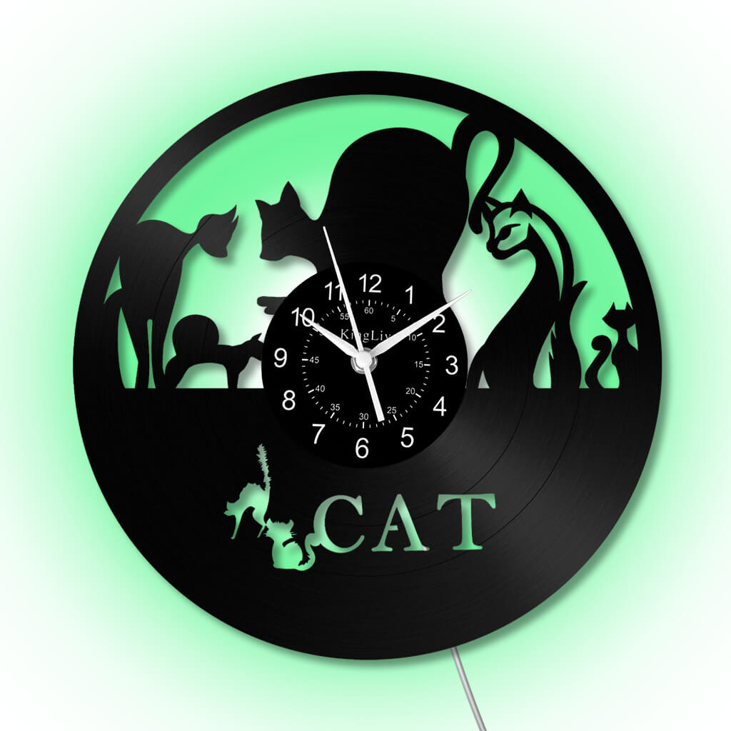 Vinyl Wall Clock | Cat | 12''