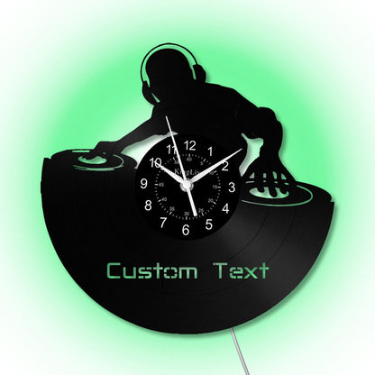 LED Vinyl Wall Clock | Custom DJ | 12'' | 0109WPB
