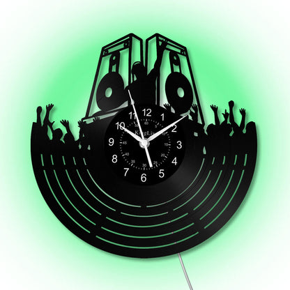 LED Vinyl Wall Clock | Custom DJ Name | 12'' | 0243WPB
