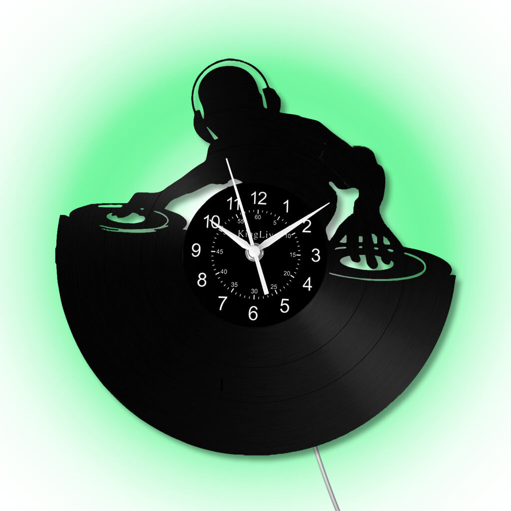 LED Vinyl Wall Clock | Custom DJ Name | 12''