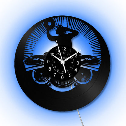 LED Vinyl Wall Clock | Custom DJ Name | 12''