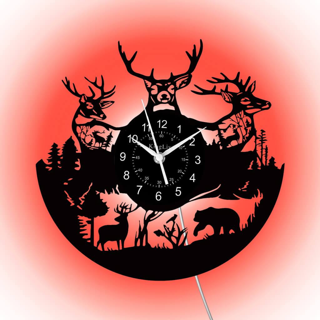 LED Vinyl Wall Clock | Moose Deer