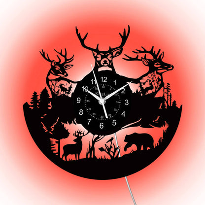 LED Vinyl Wall Clock | Moose Deer