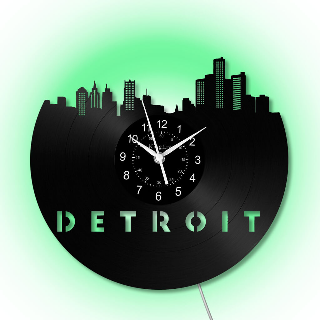 LED Vinyl Wall Clock | Detroit | 12'' | 0286WPB