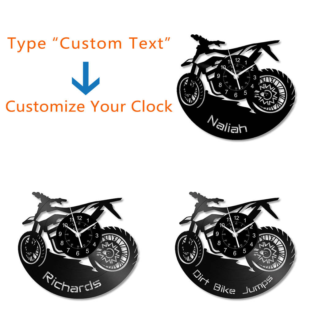 LED Vinyl Wall Clock | Dirt Bike | 12'' | 0217WPB