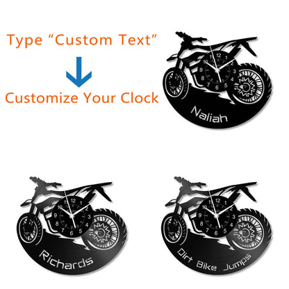 LED Vinyl Wall Clock | Dirt Bike | 12'' | 0217WPB