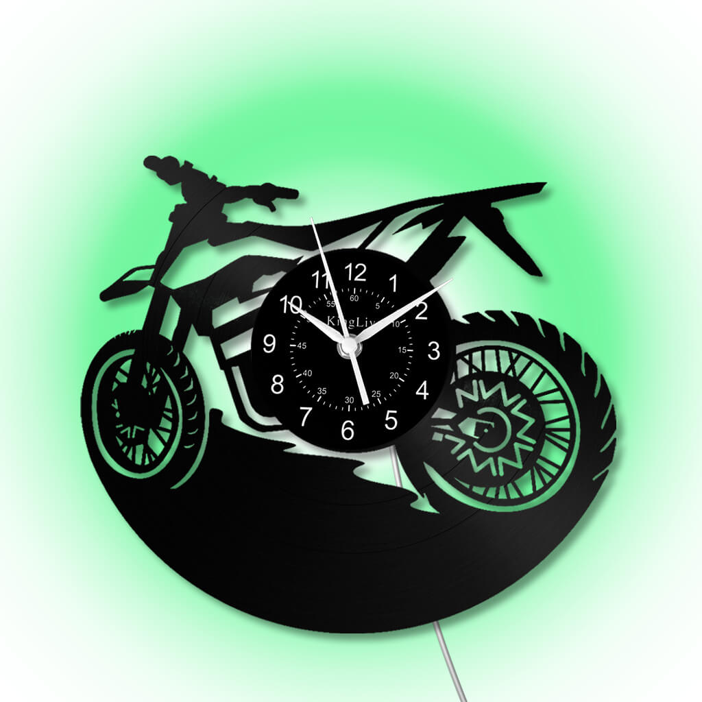 LED Vinyl Wall Clock | Dirt Bike | 12'' | 0217WPB