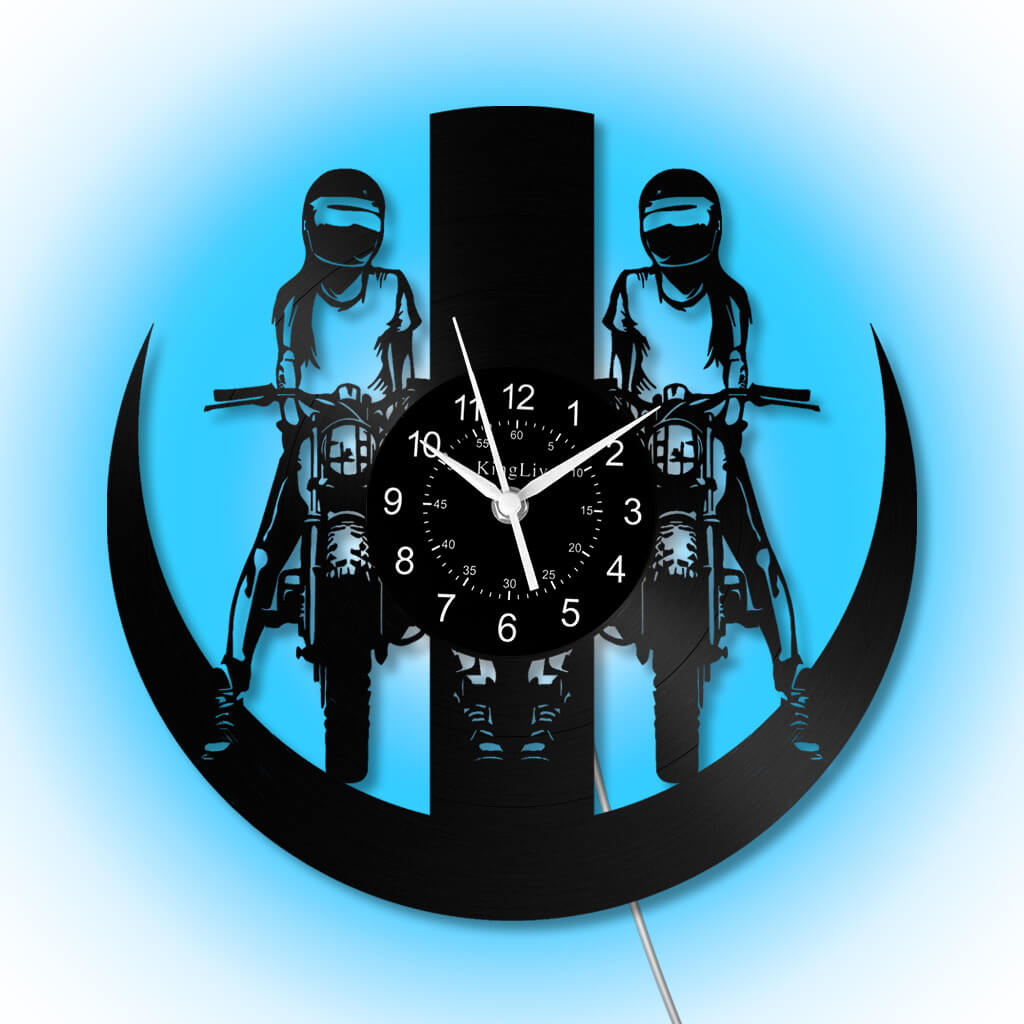 LED Vinyl Wall Clock | Dirt Bike Motocross | 12'' | 0327WPB