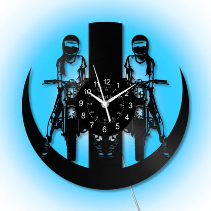 LED Vinyl Wall Clock | Dirt Bike Motocross | 12'' | 0327WPB