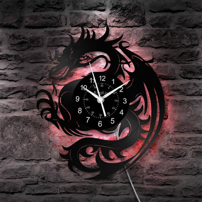 LED Vinyl Wall Clock | Dragon | 12''