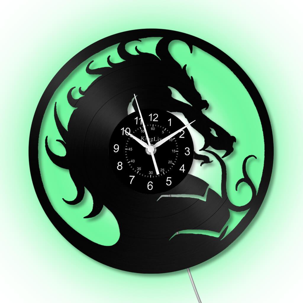 LED Vinyl Wall Clock | Dragon | 12''
