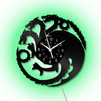 LED Vinyl Wall Clock | Dragon | 12''