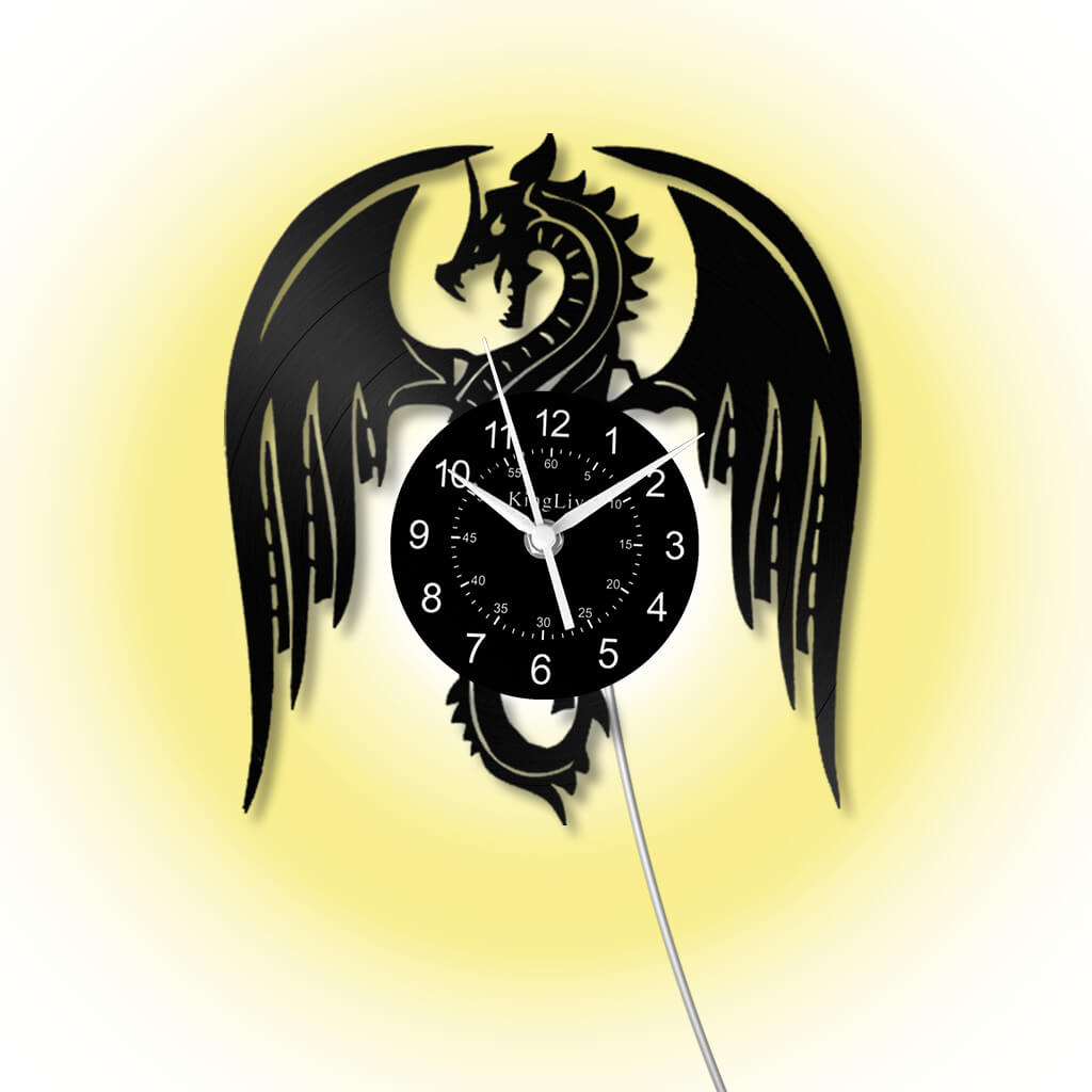 LED Vinyl Wall Clock | Dragon | 12''