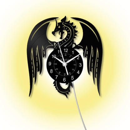 LED Vinyl Wall Clock | Dragon | 12''